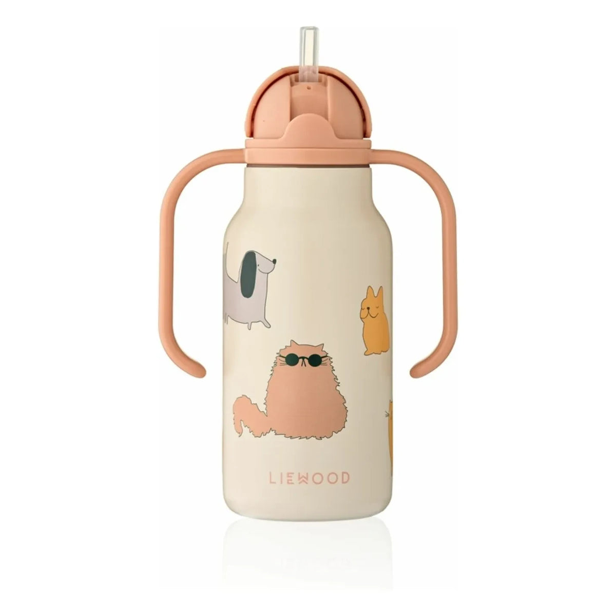 Liewood - زجاجة ماء من الفولاذ المقاوم للصدأ Kimmie - 250 ml | Cats and Dogs/Sandy