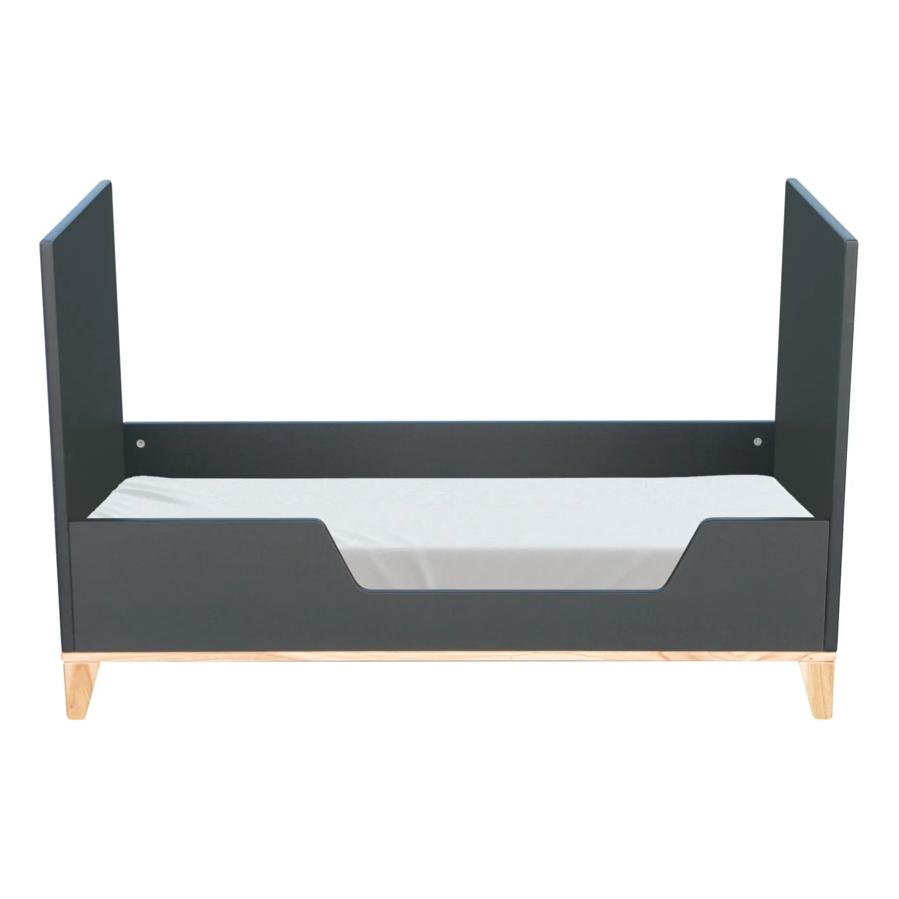 Théo - Nami Cedar and Wicker Weave Baby Bed 60x120cm | Black
