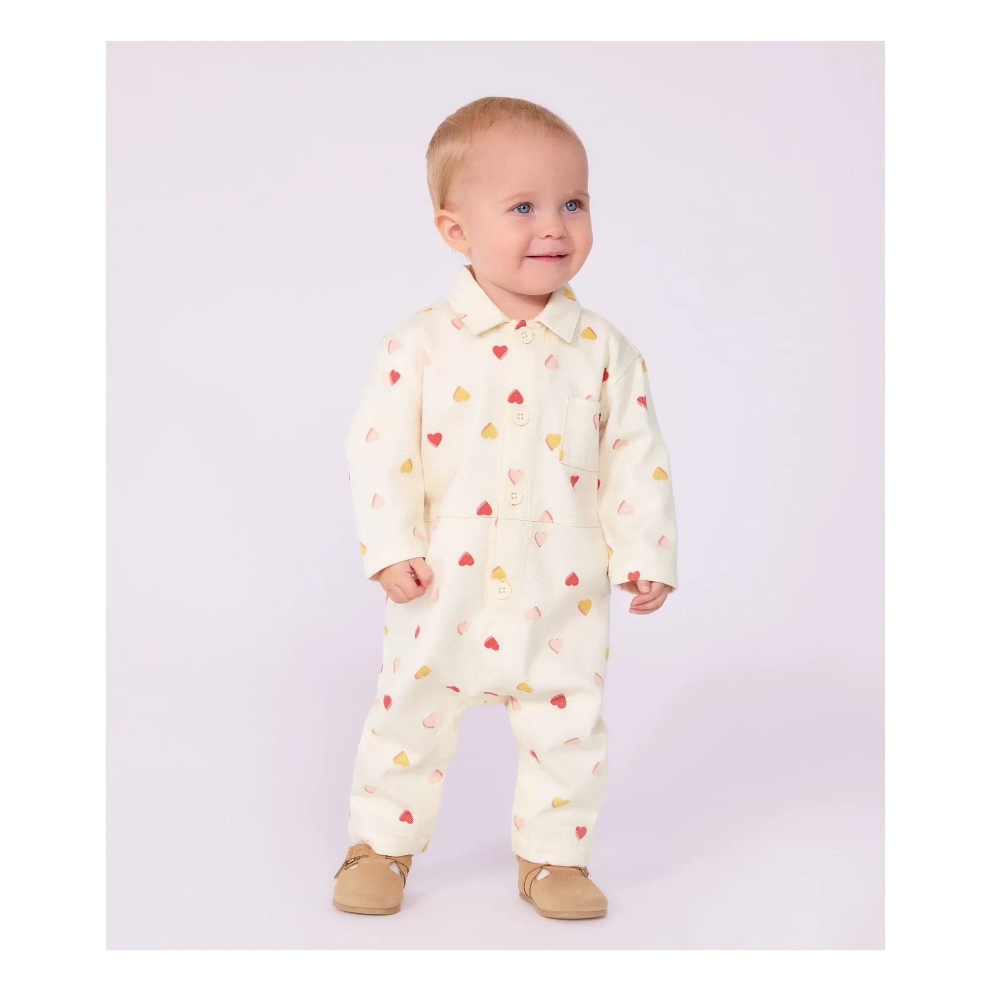 Petit Bateau - Mono Corazones | Crudo