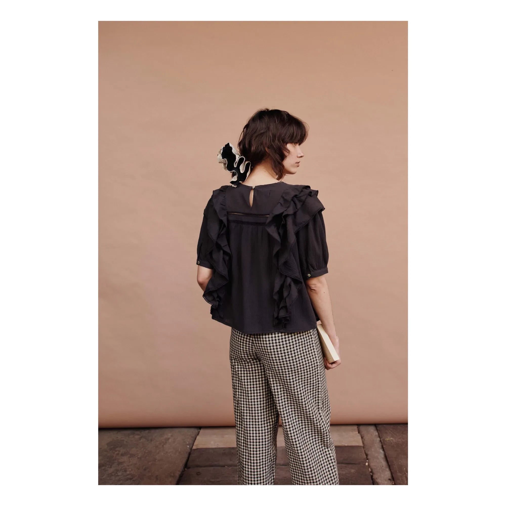 Emile et Ida - Cotton Vichy Pants | Black