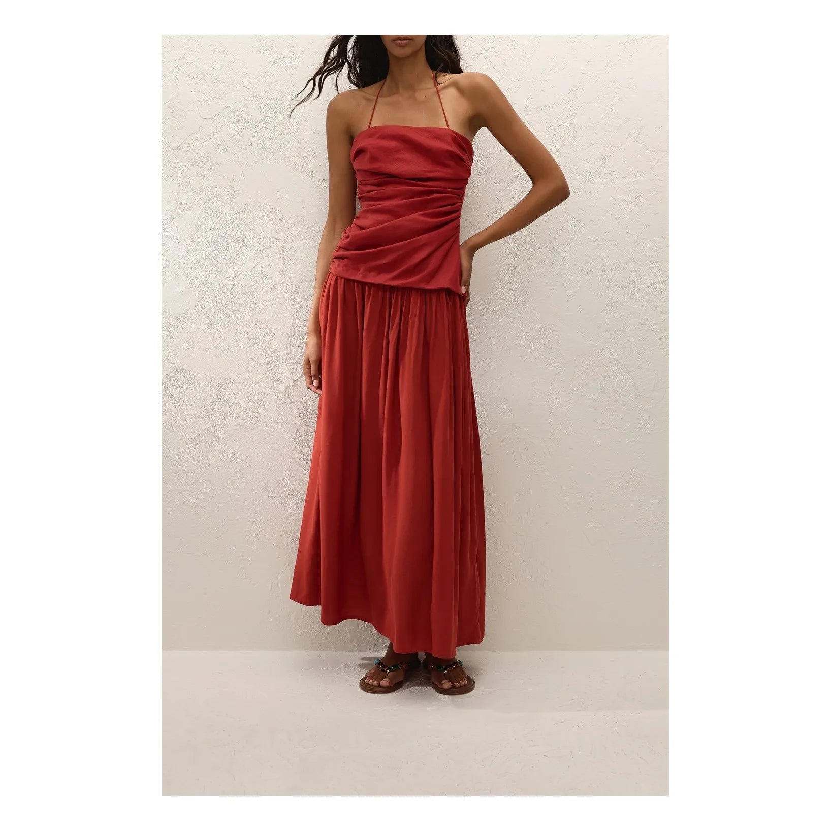 Faithfull the Brand - Notte Maxi Pamuk Elbise | Terracotta