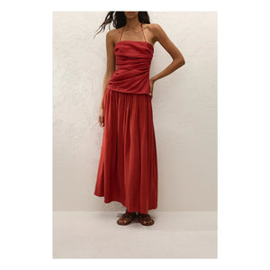 Faithfull the Brand - Notte Maxi Pamuk Elbise | Terracotta