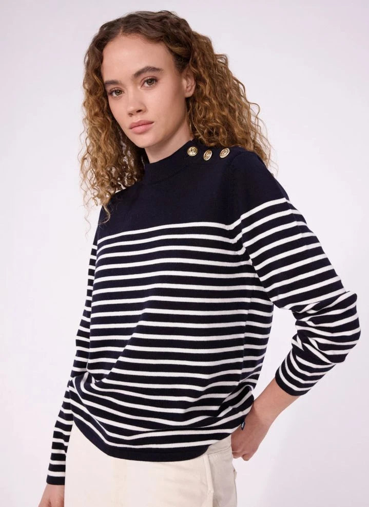 Petit Bateau - Çizgili Yün Kazak | Lacivert