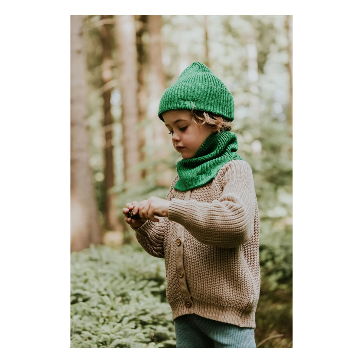 Yuki - Gorro de algodón orgánico | Verde cromo