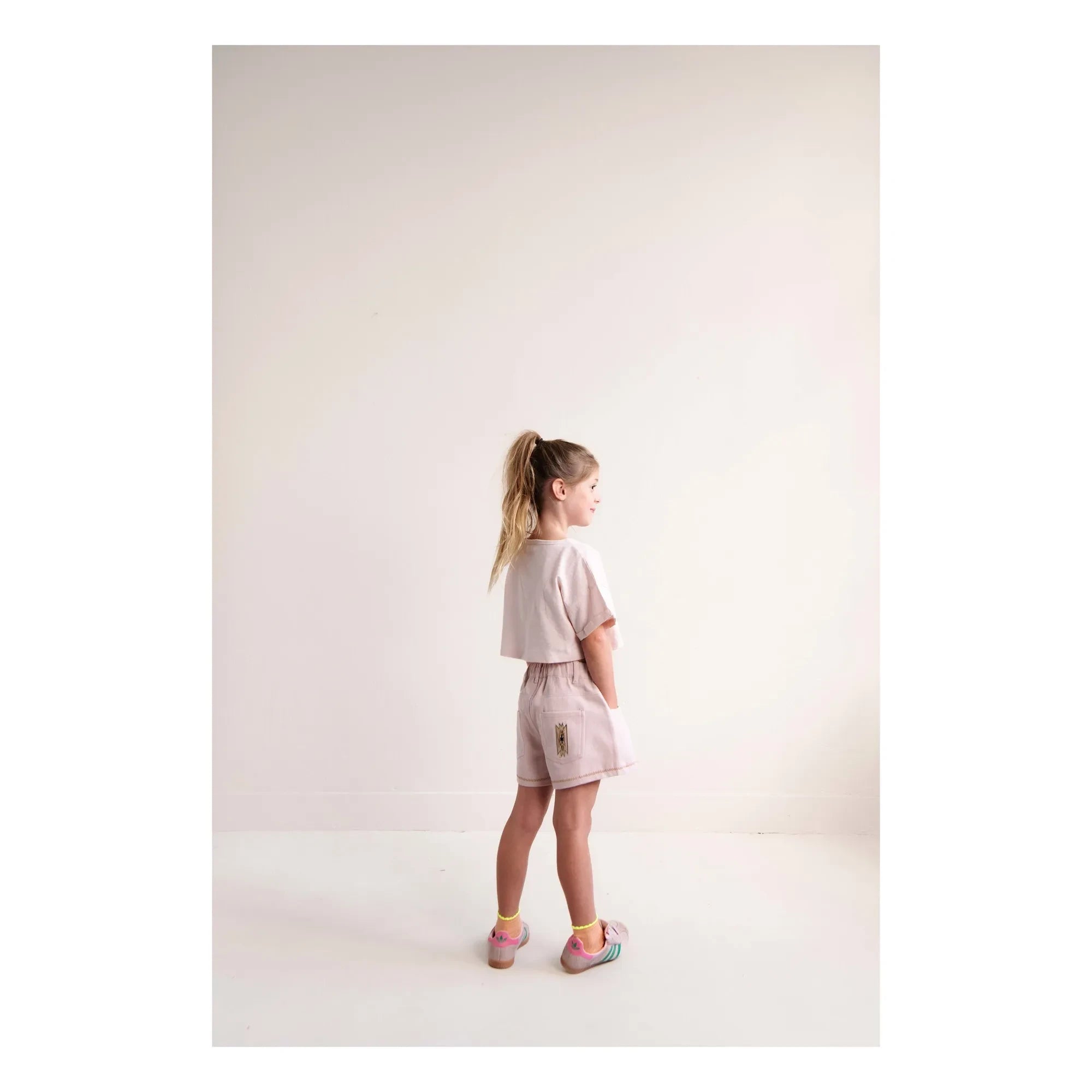 Jenest - Lilou Organik Pamuklu Twill Şort | Soluk Pembe
