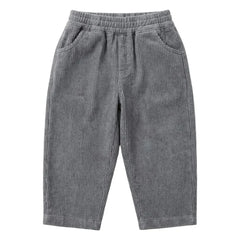 Studio Bohème - Fein gerippte Samt-Karottenhose aus Bio-Baumwolle | Grau-Blau