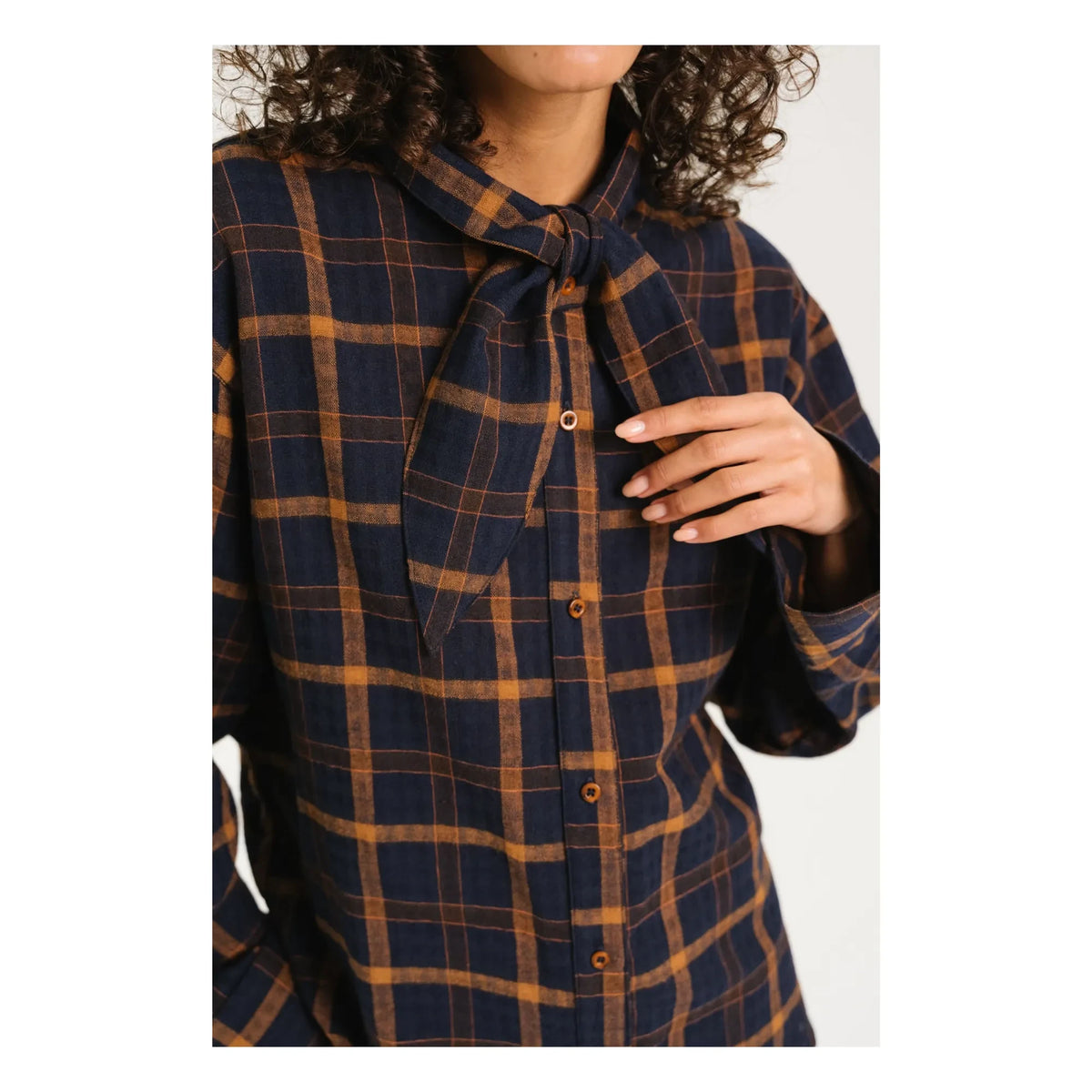 Sacrécoeur - Charlie scarf shirt | Marineblau