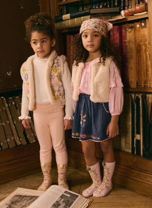 Louise Misha - Pialou işlemeli etek Organik pamuk | Mavi