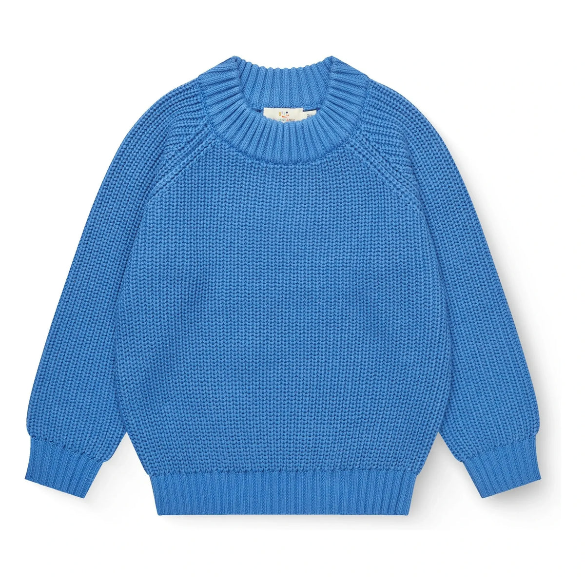 Copenhagen Colors - Gerippter Bio-Baumwoll-Pullover | Azurblau