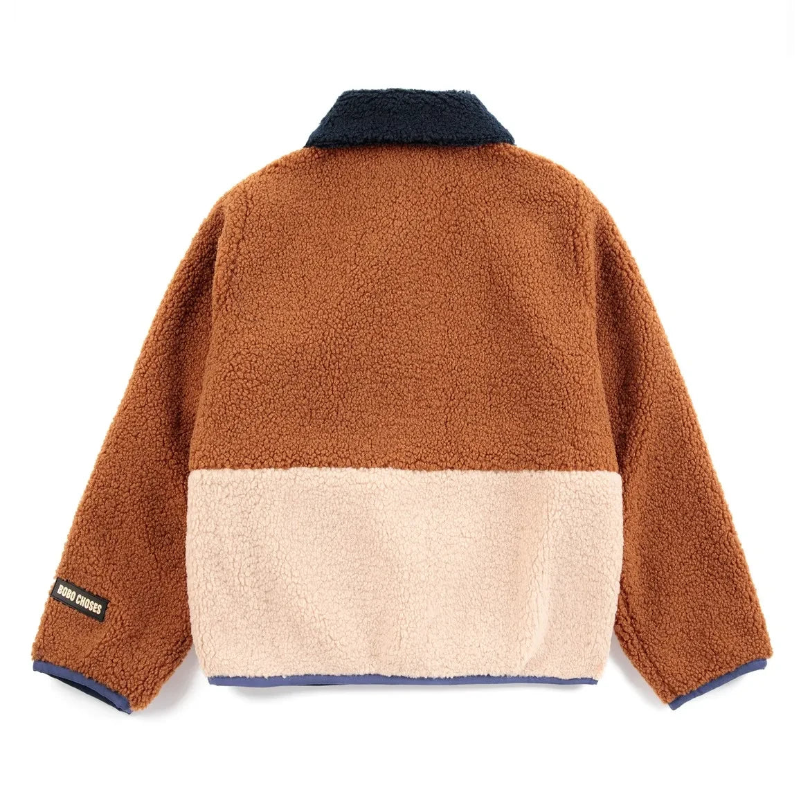 Bobo Choses - Chaqueta sherpa reversible de fibras recicladas | Azul marino