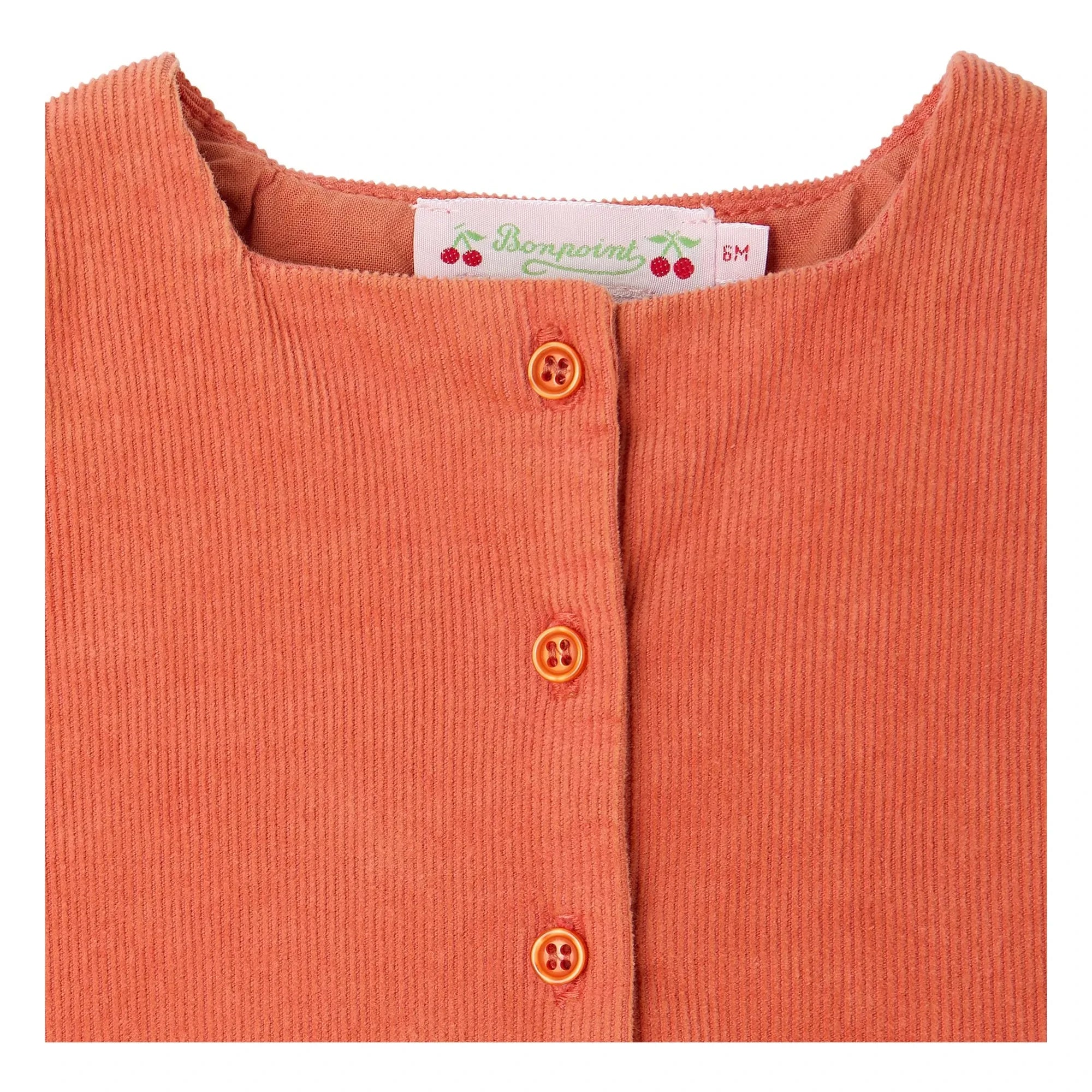 Bonpoint - Vestido de terciopelo de algodón orgánico Jacquine | Albaricoque