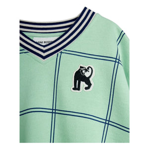 Mini Rodini - Coron Bio-Karo-Sweatshirt | Grün