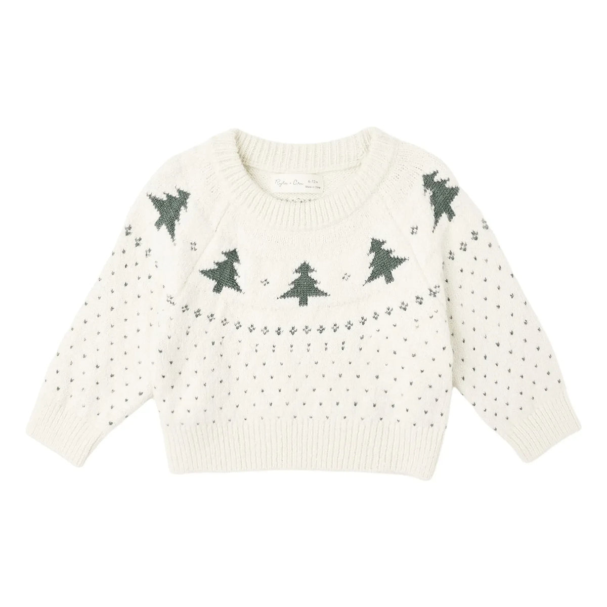 Rylee + Cru - Fair Isle Ağaçlı Kazak | Ekru