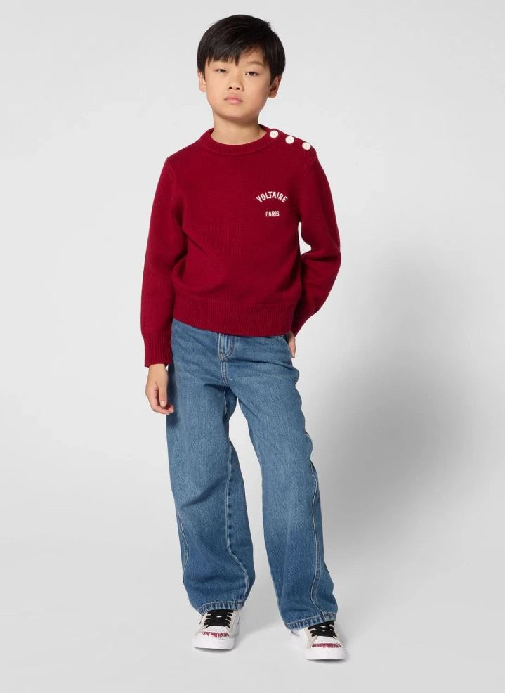 Zadig & Voltaire - Logo-bestickter Wollpullover | Bordeaux