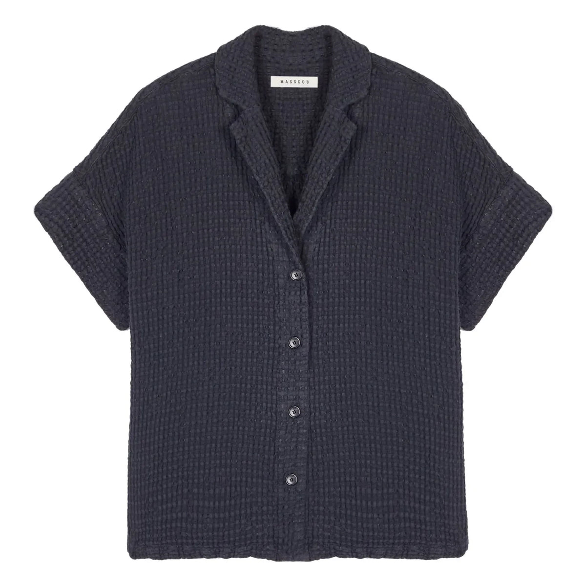 Masscob - Laguna pamuk ve keten gömlek | Kömür grisi