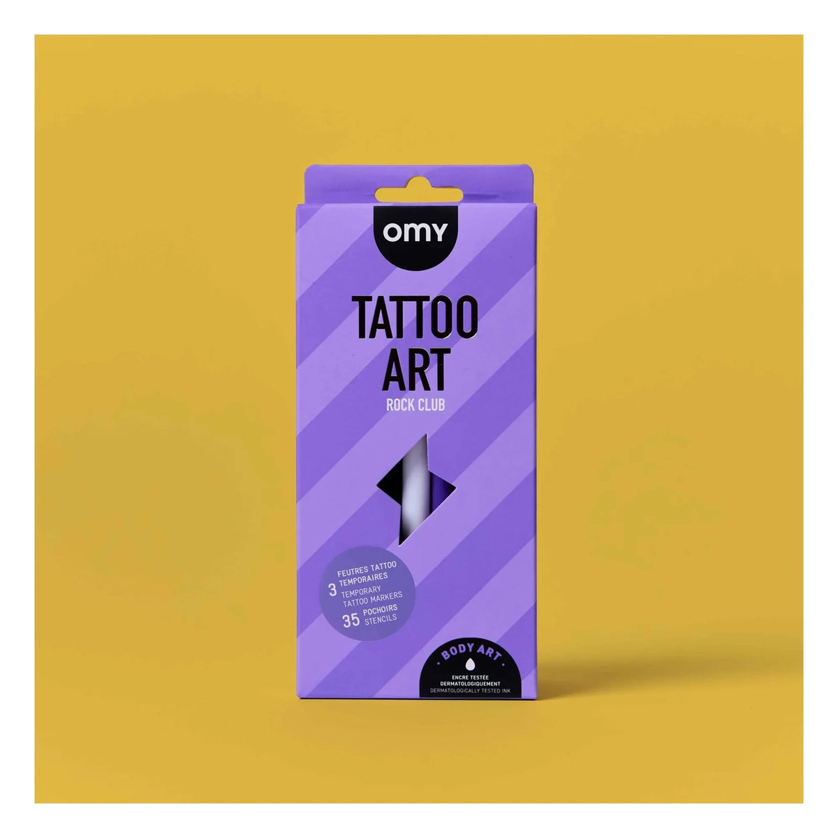 Omy - Fieltro y plantillas para tatuajes temporales Rock Club | Morado