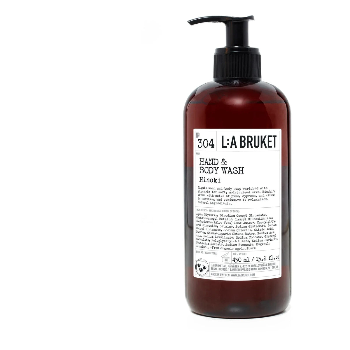 L:A BRUKET - Hinoki 304 El ve Vücut Temizleyici - 450 ml