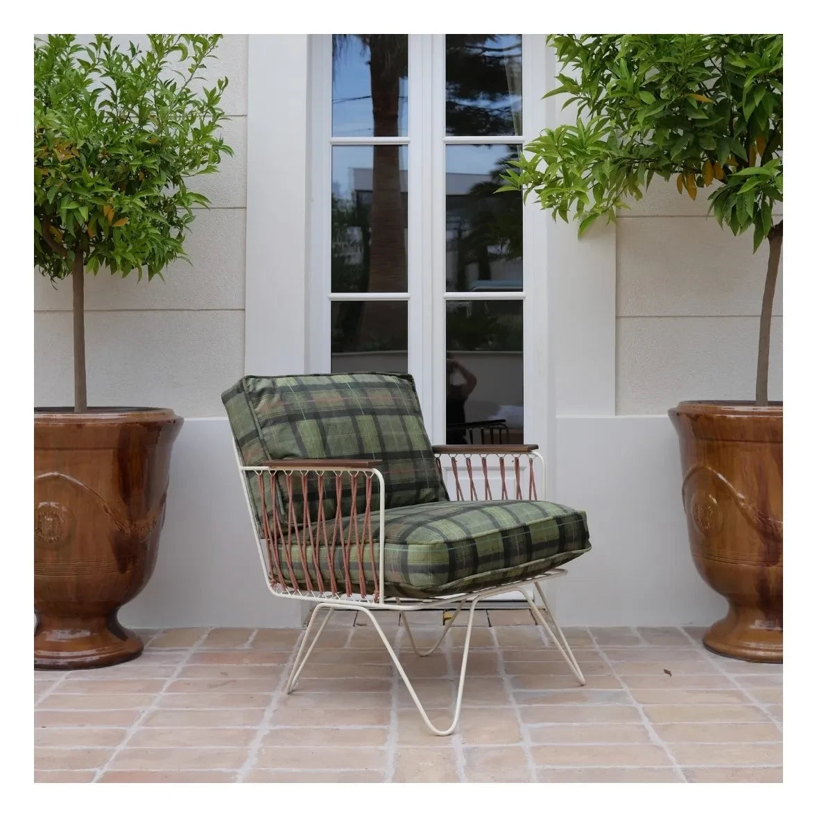 Honoré - Tartan Kadife Croisette Koltuk | Yeşil