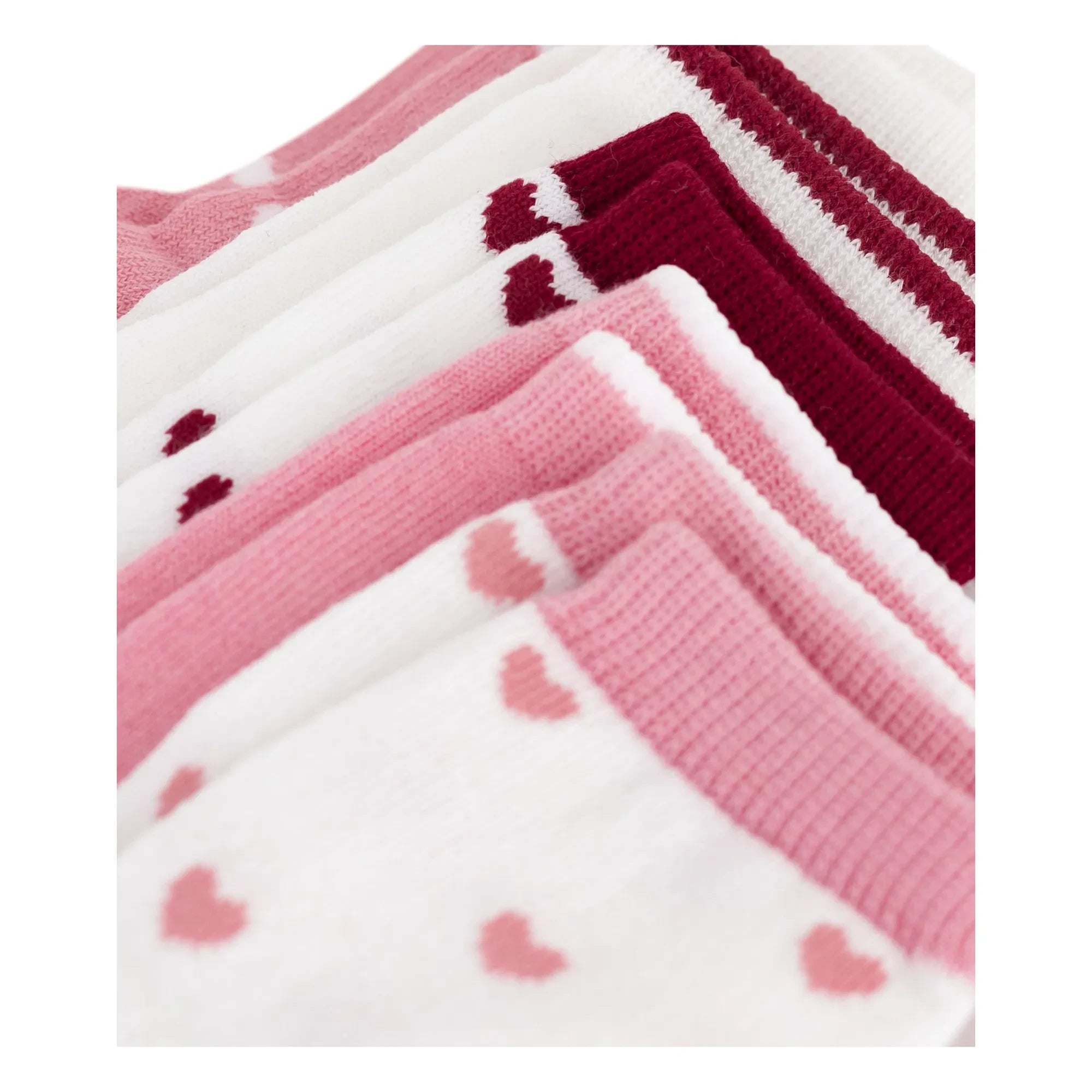Petit Bateau - 5 Çift Bebek Kalp Çorap | Pembe