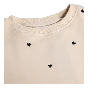 Molo - Miki kalpler organik pamuk sweatshirt | Ecru