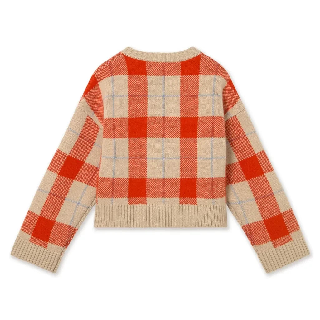 The Tiny Big Sister - Wool Plaid Cardigan | Vanilya