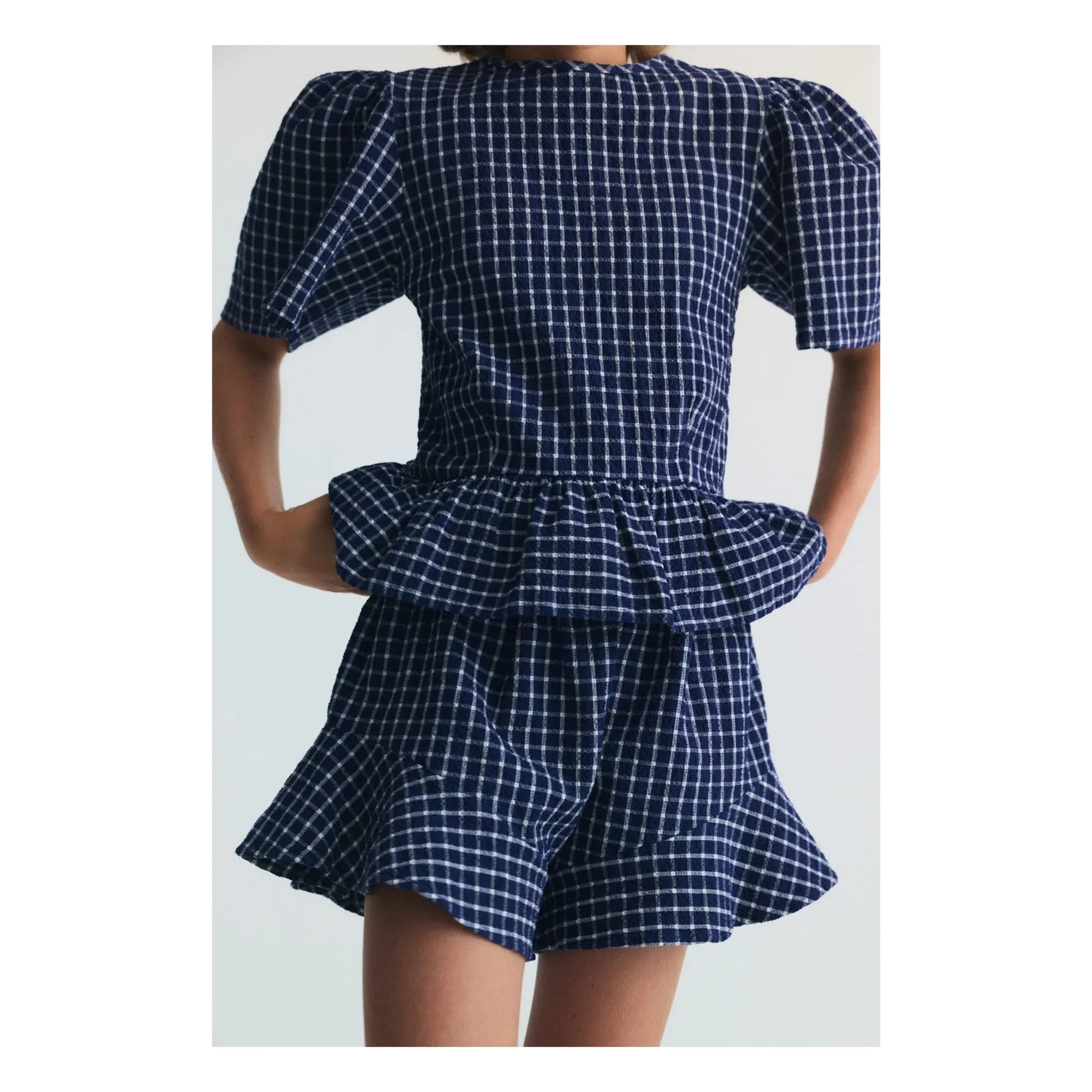 the new society - Short Jasmine Carreaux | Dark Blue