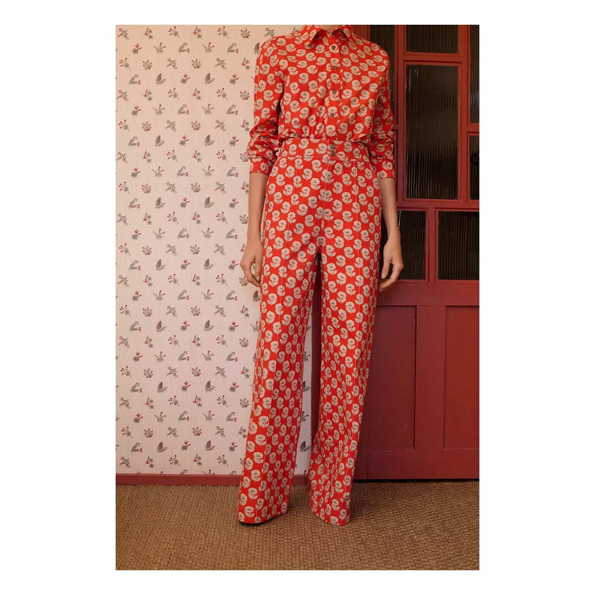 Maria de la Orden - Pantalones de Algodón Douglas | Rojo