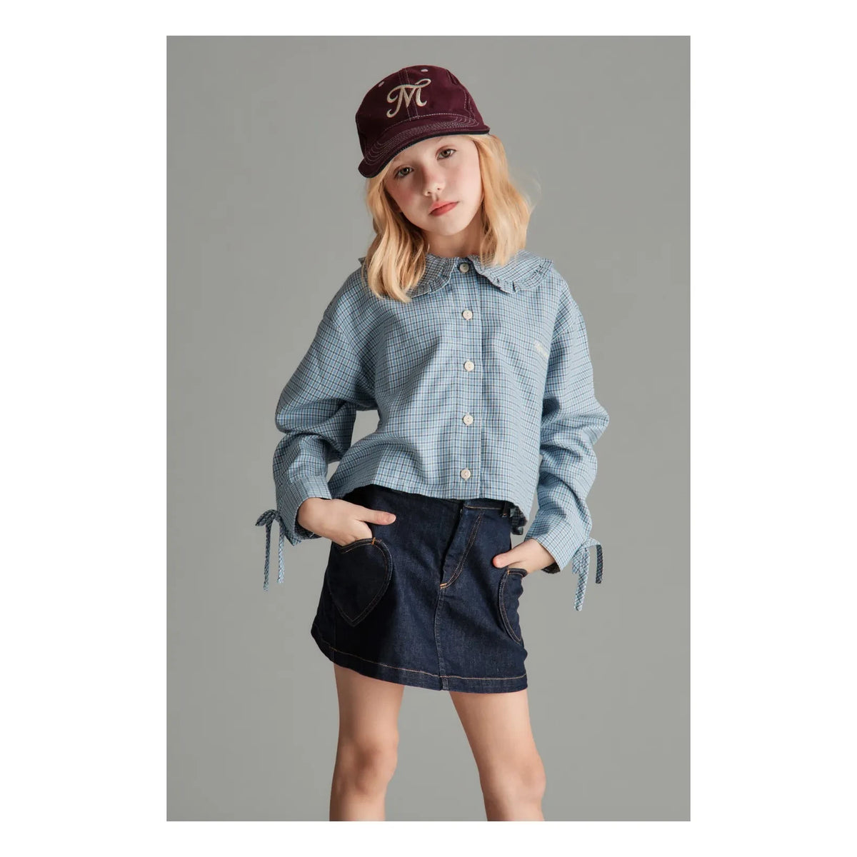 Mipounet - Camisa de cuello Peter Pan Florence | Azul