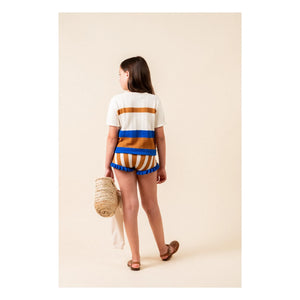 birinit - Camiseta Fina de Malla con Bloques de Color | Caramelo