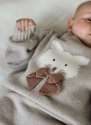 Donsje - Denna Katze Merinowollpullover | Hellrosa
