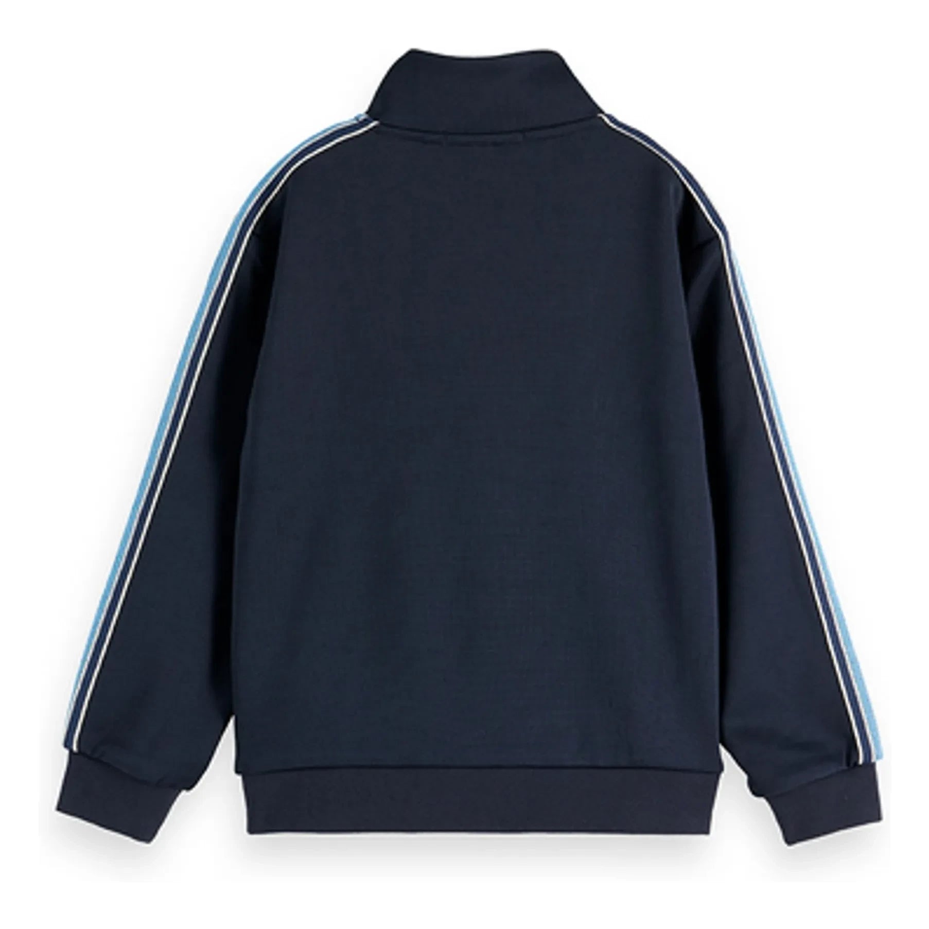 Scotch & Soda – Gestreiftes Sweatshirt mit Reißverschluss | Marineblau