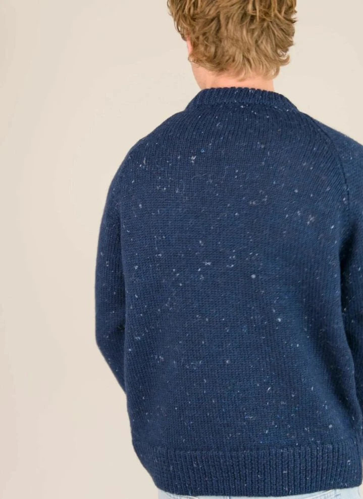 Origin Knitwear - Raglan Kalın Yün Kazak | Koyu Mavi