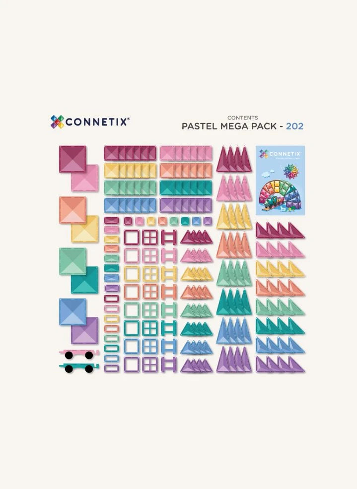 Connetix - Mega Paket - 202 Teile | Pastell