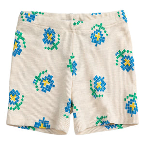 Bobo Choses - Shorts de canalé de algodón orgánico con estampado floral | Crudo