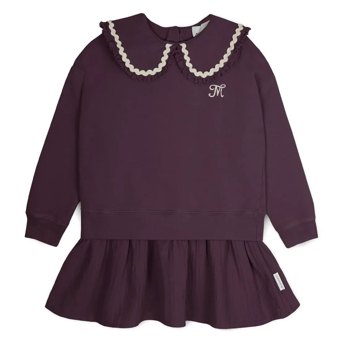 Mipounet - Luna Peter Pan Yaka Elbise | Aubergine