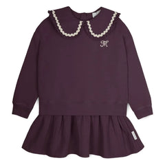 Mipounet - Luna Peter Pan Yaka Elbise | Aubergine