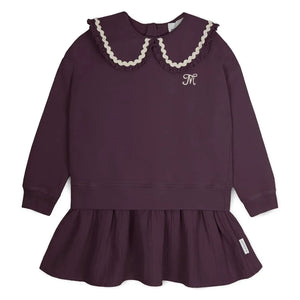 Mipounet - Luna Peter Pan Yaka Elbise | Aubergine
