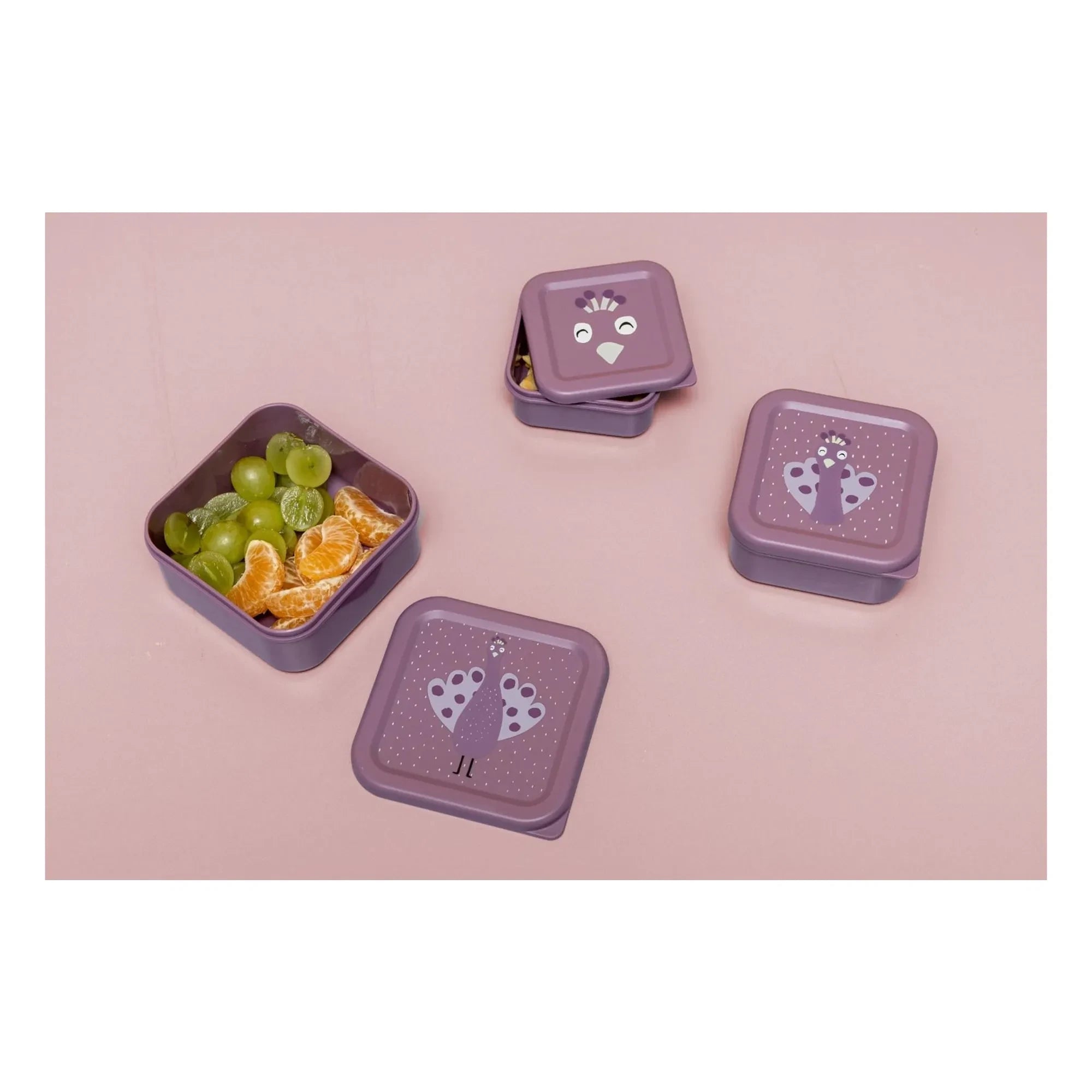 Trixie - Mrs. Peacock 3-Piece Snack Boxes | Purple