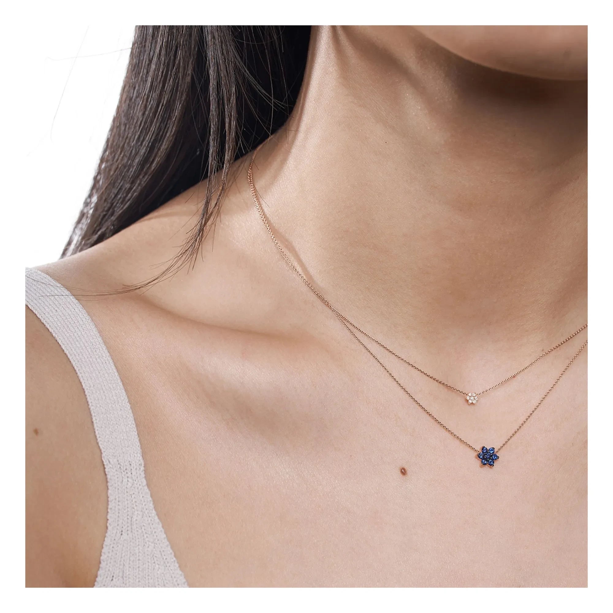 Ginette NY - Mini Diamond Star Necklace | Rose Gold