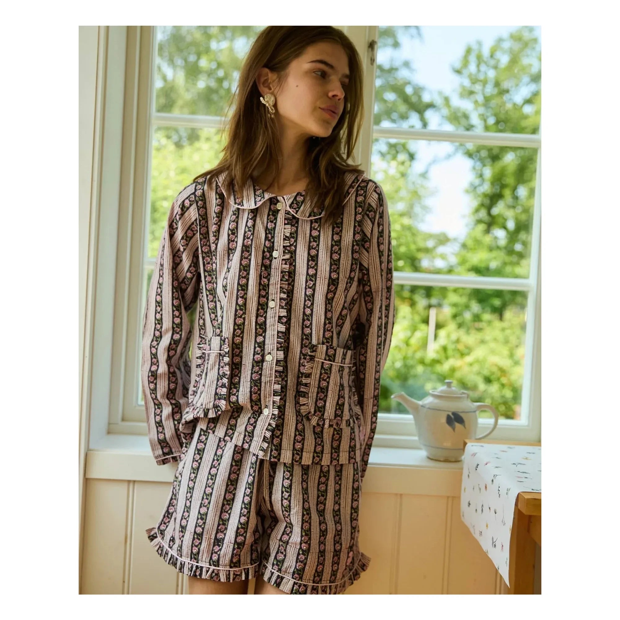 SISSEL EDELBO - Nuvena Striped Pajamas | Black