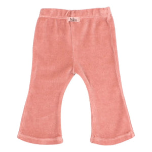 Búho - Kadife Kalp Detaylı Flare Legging, Organik Pamuk Bebek | Pembe