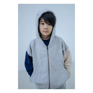 Repose AMS - Organic Cotton Tricolor Zip-up Sweatshirt | Gray