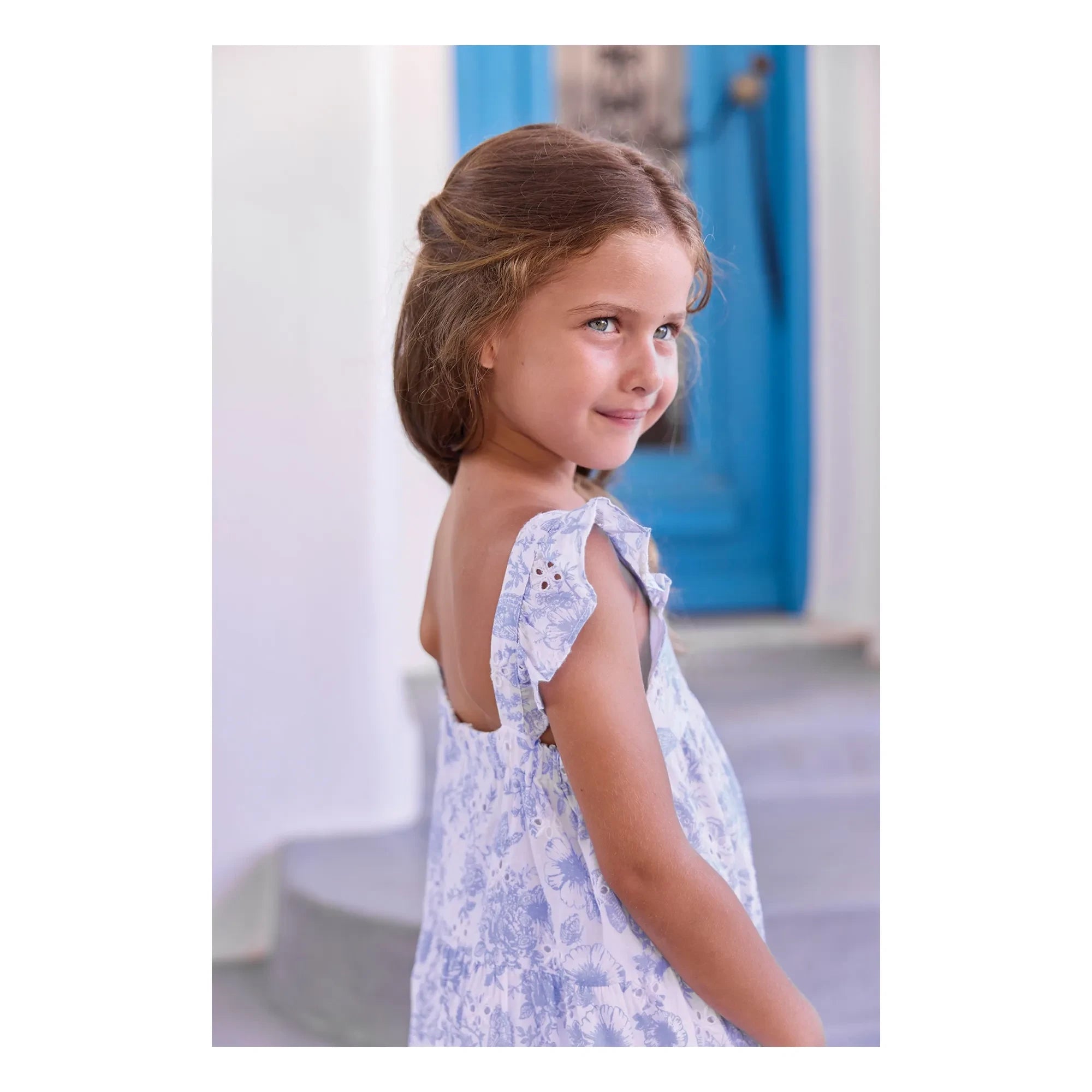 Tartine et Chocolat - Kleid mit Blumenstickerei | Weiß