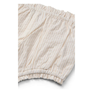 Copenhagen Colors - Striped Seersucker Organic Cotton Blouse and Romper Set | Light Pink