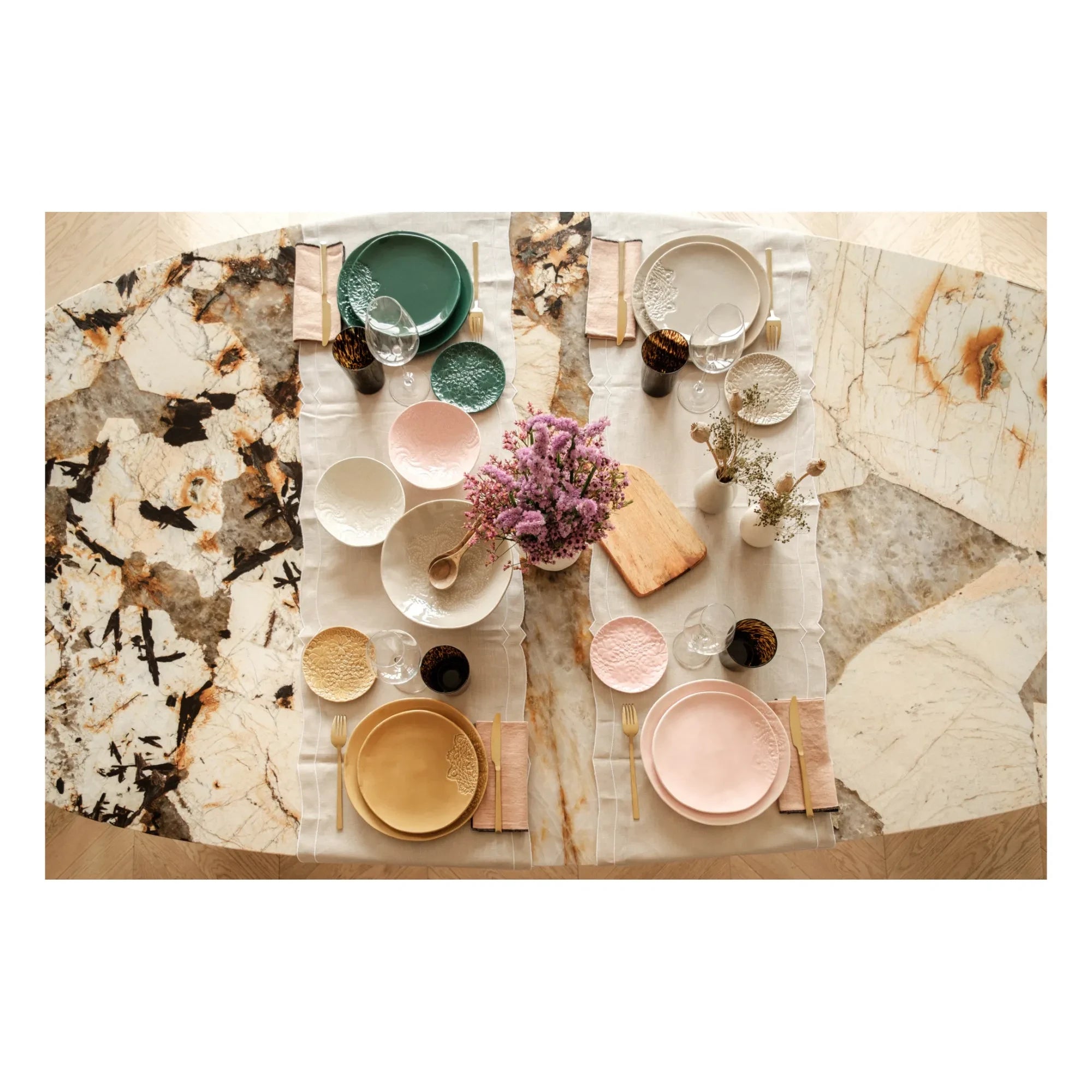 Maison Vessel - Blanca Tatoo Dantel Tabaklar - 2'li Set | Honey