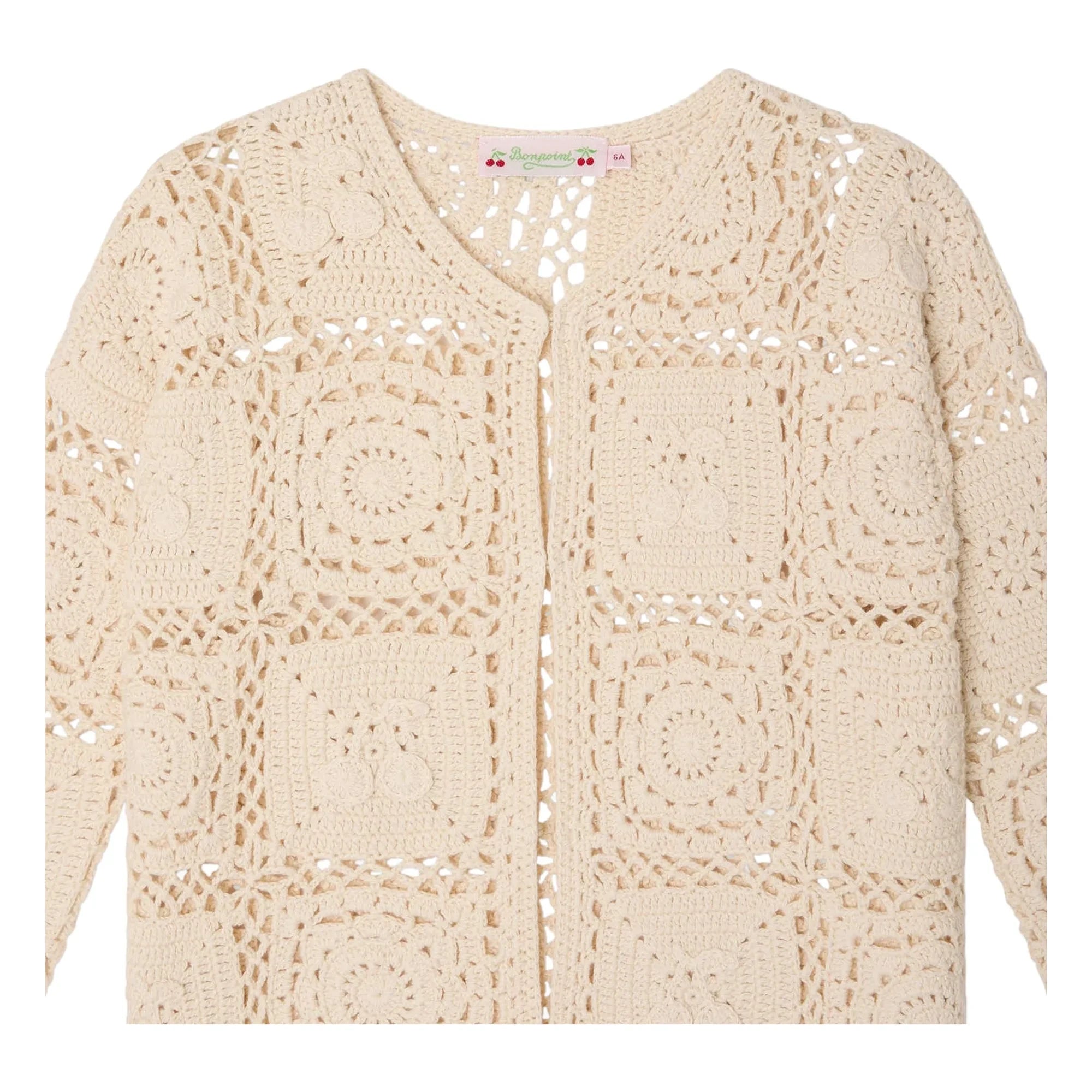 Bonpoint - Léa-Marie Häkelstrickjacke | Ecru