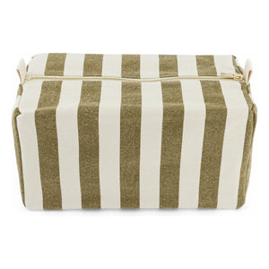 Rose in April - Vic striped toiletry bag | Olive