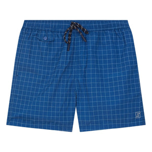 Smallable Man - Dante Checkered Swim Shorts | Blue