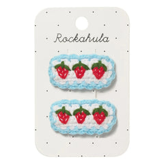 Rockahula Kids - Set de 2 horquillas de fresa con gancho | Blanco