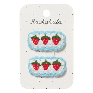 Rockahula Kids - Set de 2 horquillas de fresa con gancho | Blanco